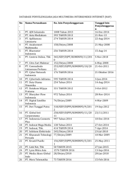 DATABASE PENYELENGGARA JASA MULTIMEDIA