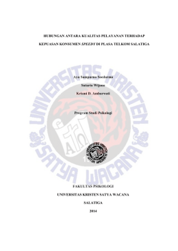 Hubungan Antara Kualitas Pelayanan Terhadap Kepuasan