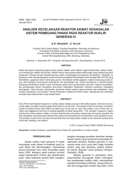 Analisis Kecelakaan Reaktor Akibat Gagalnya Sistem Pembuang