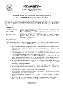 PENGUMUMAN PELELANGAN SEDERHANA DENGAN