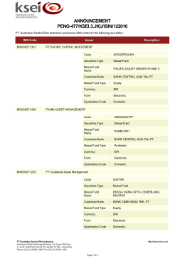 ANNOUNCEMENT PENG-477/KSEI.3.JKU/ISIN/122016