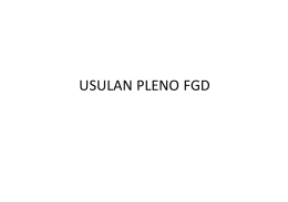 Usulan Pleno FGD Rakernas