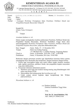 1. Undangan Workshop - Diktis Kemenag