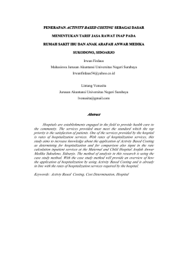 penerapan activity based costing sebagai dasar menentukan tarif