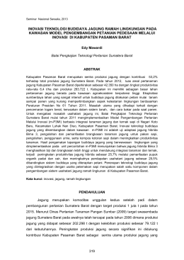 Inovasi Teknologi Budidaya Jagung Ramah