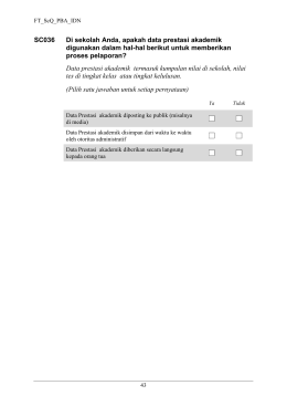 Page 1 FT_ScQ_PBA_IDN 43 SC036 Di sekolah Anda, apakah data