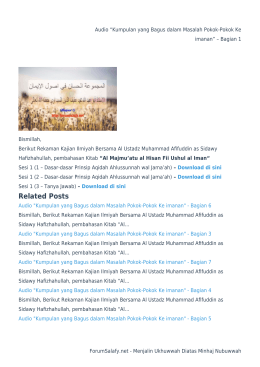 Audio “Kumpulan yang Bagus dalam Masalah Pokok