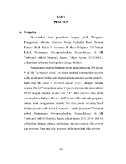 66 BAB V PENUTUP A. Simpulan Berdasarkan hasil penelitian