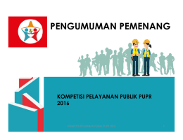 pengumuman pemenang kompetisi pelayanan publik pupr 2016