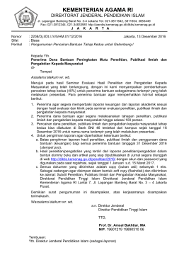 1. Pengumuman Pencairan 40 - Diktis Kemenag