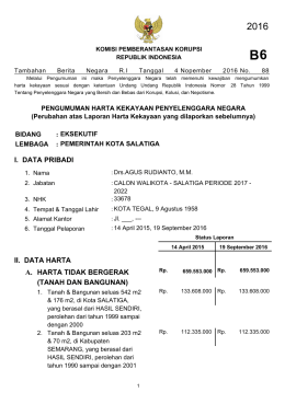 i. data pribadi ii. data harta a. harta tidak bergerak