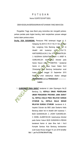 putusan - Pengadilan Tinggi Bandung