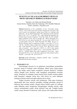 penentuan nilai kalor briket dengan memvariasikan berbagai bahan