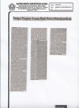 Tanpa Paspor, Enam hari Baru Dimakamkan