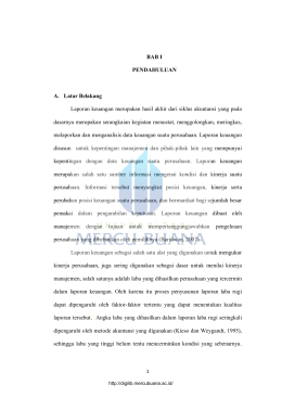 BAB I PENDAHULUAN A. Latar Belakang Laporan keuangan