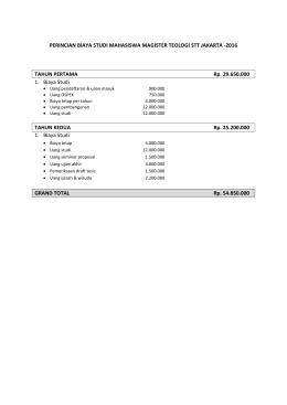 PERINCIAN BIAYA STUDI S2 - 2016