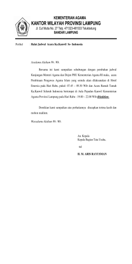 Ralat Acara Kunjungan Ka.Kanwil Se