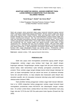 Adaptasi Varietas Unggul Jagung Komposit pada