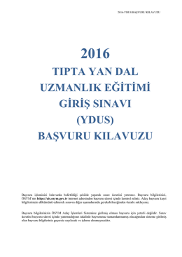 2016 YDUS Kılavuzu