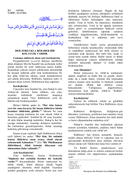 Her Zorlukla Beraber Bir Kolaylık Vardır,