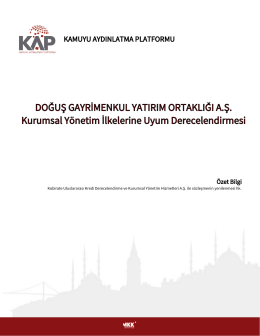 Kurumsal Yönetim İlkeleri Derecelendirme Sözleşmesi