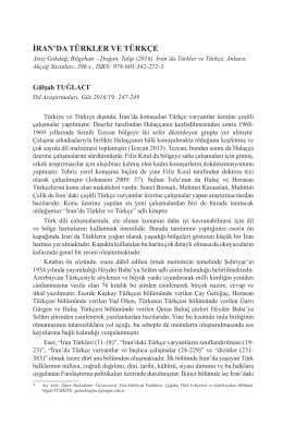 İran`da T&uuml;rkler ve T&uuml;rk&ccedil;e