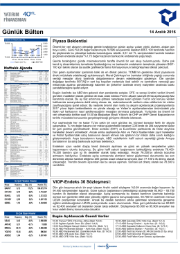 G&uuml;nl&uuml;k B&uuml;lten - Yatırım Finansman