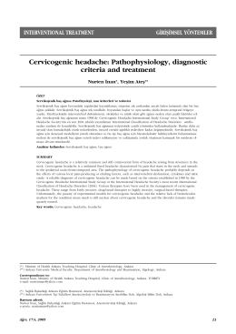 Cervicogenic headache: Pathophysiology, diagnostic criteria and