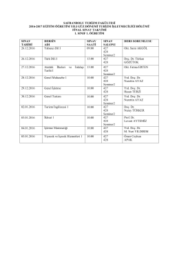 1. &Ouml;ğretim Final Sınav Programı İ&ccedil;in....