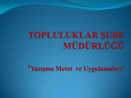 Yazışma Metot ve Uygulamaları - Sağlık Kültür Spor Daire Başkanlığı