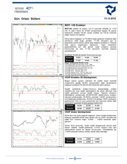 Gün Ortası Bülteni - Yatırım Finansman