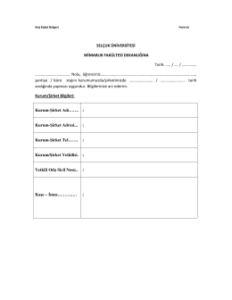 Form 1a - Sel&ccedil;uk &Uuml;niversitesi