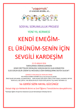 KENDİ EMEĞİM- EL &Uuml;R&Uuml;N&Uuml;M-SENİN İ&Ccedil;İN SEVGİLİ KARDEŞİM