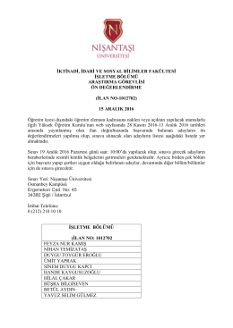 iktisadi, idari ve sosyal bilimler fak&uuml;ltesi işletme b&ouml;l&uuml;m&uuml; araştırma