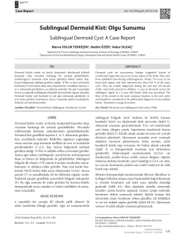 Sublingual Dermoid Kist: Olgu Sunumu