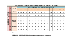 2016-2017 Formasyon Güz Dönemi Vize Sınav Programı