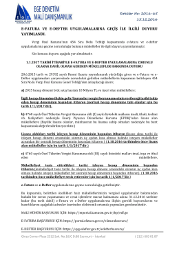 e-fatura ve e-defter uygulamalarına ge&ccedil;iş ile ilgili duyuru yayımlandı.