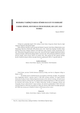 Bozkırlı Tarihçi Faruk Sümer Hayatı ve Eserleri