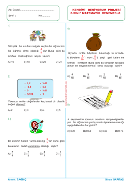 kendimi deniyorum projesi 8.sınıf matematik denemesi-8