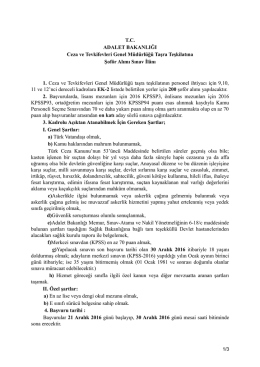 TC ADALET BAKANLIĞI Ceza ve Tevkifevleri Genel