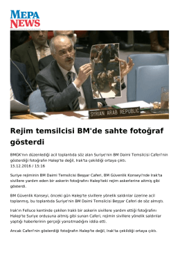 Rejim temsilcisi BM`de sahte fotoğraf gösterdi