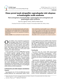 Omuz çevresi tuzak nöropatiler: supraskapular sinir sıkışması ve