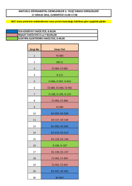 MAT2411 DİFERANSİYEL DENKLEMLER 2. YILİÇİ SINAVI