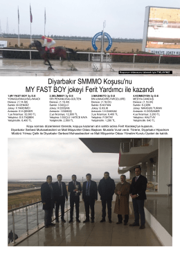 Diyarbakır SMMMO Koşusu`nu MY FAST BOY