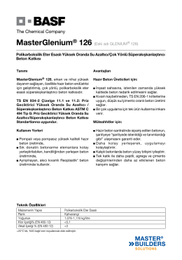MasterGlenium&reg; 126 Ayrıntılı &Uuml;r&uuml;n Bilgisi TDS