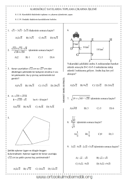 2√5 ifadesinin sonucu kaçtır?