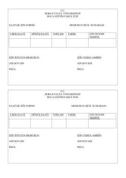 Saatlik İzin Formu - Buca Eğitim Fakültesi