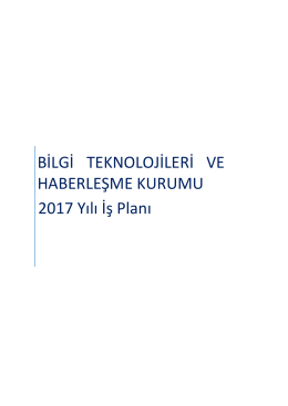 2017 Yılı İş Planı