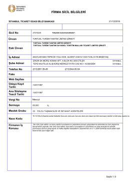 firma sicil bilgileri