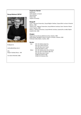 Recep Mahmut OKTAY Araştırma Alanları Biyografi Kitaplar Dersler